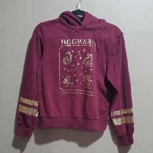 Hogwarts Maroon Hoodie with Gold Accents Size Small
